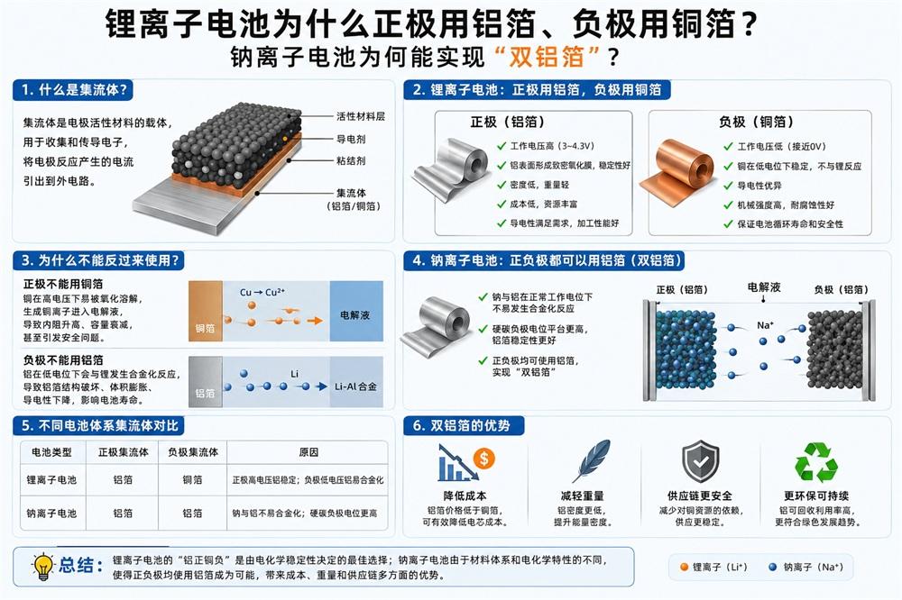 锂电池为什么正极用铝箔